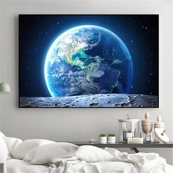 Astronaut Prostor Svemir Slike na platnu Zidne plakate Earth Science zidno slikarstvo Moderni Dnevni boravak Dekor za dom