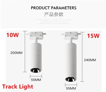 10 W 15 W COB LED reflektor sa podesivim ona AC85-265V LED трековый lampa površinsku montažu plafonjere za kupovinu odjeće