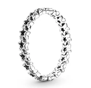 Autentična Prsten od srebra 925 sterling s асимметричными zvijezdama Prsten Za žene Vjenčanje college Europa Modni nakit