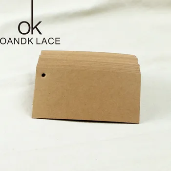 Pravokutni tag u jednostavnom stilu paket od 20 kartica za poruke 10*5 cm kraft-papir ne sadrži retke.