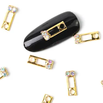 10 kom. ljepota je sjaj noktiju nakit šarm metalni pribor 3D ukrasi za nokte, vještački dijamant perle šuplje ovalni novaka