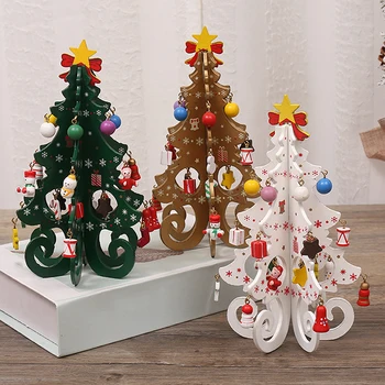Božićno drvce Dječje Ručni Rad DIY Stereo Drveni Božićno Drvce Rugati Božićne Dekoracije Dekoracija Vruće