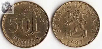 Finska 50 Zlatnika Penny Europa Nova Originalna Novčić Spomen-Izdanje Prava Rijetkost Eu Povremeni Godine