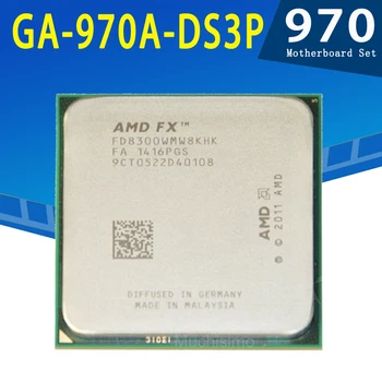 Socket AM3+ Matična ploča Gigabyte 970A-DS3P s matične ploče AMD FX-8300, instaliran na 8-nuklearna RAČUNALA s frekvencijom od 3,3 Ghz, 8 MB, koristi procesor AMD 970 Placa-mãe e