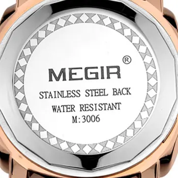 Megir 3006 luksuzni poslovni kvarcni sat muške vodootporne ručni sat remen od nehrđajućeg čelika muški modni satovi Besplatna dostava