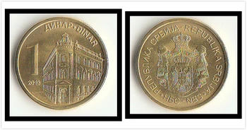Srbija Kovanice od 1 dinar Europa Nova Originalna Novčić Spomen-Izdanje Prava Rijetkost Eu Povremeni Godine