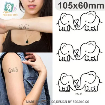 Body art seks-roba vodootporan privremene tetovaže za muškarce i žene slatka 3d animaciju, dizajn slona flash-tattoo naljepnica HC1081