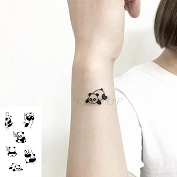 Prijenos vode lažna tetovaža slatka lijepa panda bamboo Vodootporne privremeni tattoo flash-tetovaža dizajne za žene muškarci