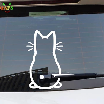 Smiješno Kreće Rep Mačke Naljepnica za Automobil Brisač Naljepnice Na Stražnje Vjetrobransko Staklo Naljepnica