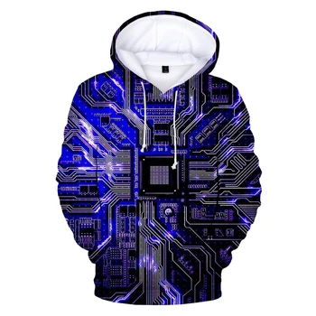 Elektronski čip 3D Tiskanje Majica sa kapuljačom Muška i ženska moda Svakodnevni Zabavna Sportska odjeća na otvorenom Hip-hop Unisex Odjeća Novo