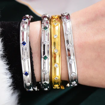 GODKI Velika Moda, Luksuzni Hrabar narukvica Prsten nakit kompleti za žene Vjenčanje college Kubni Cirkon Crystal CZ Dubai Narukvica zlatne boje
