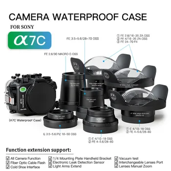 SeaFrogs IPX8 Profesionalni Vodootporna Kamera za Sony A7C 40 m/130 metara Torbica za ronjenje za Podvodno Snimanje