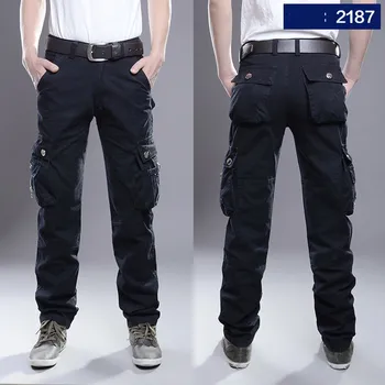 Novi 2019 Muške hlače-teretni s više džepova Vojne Taktičke Hlače, Muška odjeća Ulica izravne Vojne hlače Svakodnevne duge hlače