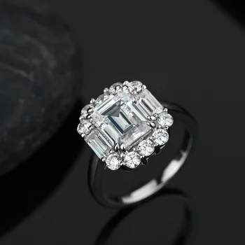GICA Pjenušava Vjenčano prstenje s высокоуглеродистым dragulj za žene Vrhunske kvalitete od masivnog srebra 925 sterling, Vjenčano prstenje, Nakit