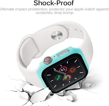 Za Apple Watch 6 5 4 SE Plastično kućište+ Staklena Zaštitna folija za ekran za iWatch 6 5 4 SE 44 mm 40 mm Tanka torbica za PC Pribor za Apple Watch