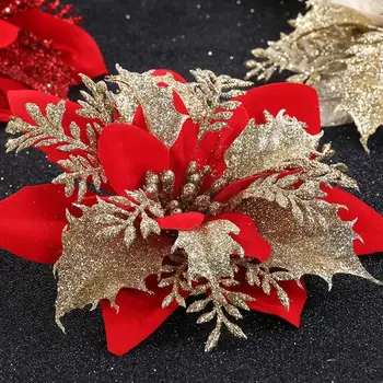 Božićni Zlatni Prah Božićni Cvijet Simulacija Dekoracije Drveta Cvjetni Pribor Za Božić Božićni Vijenac