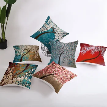 Navlake za jastuk od peachtree kože Ukrasne jastučnice 3D Drveće, Cvijeće Grafike Navlake za jastuk za kauč-kreveta Home dekor 45*45 cm/kom.