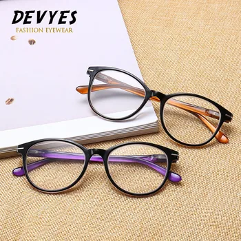Devyes Modne Naočale za čitanje sa oprugom zglobom Stilski Okrugli čitača Za muškarce i žene Povećalom naočale Diopters +1,0 +4,0