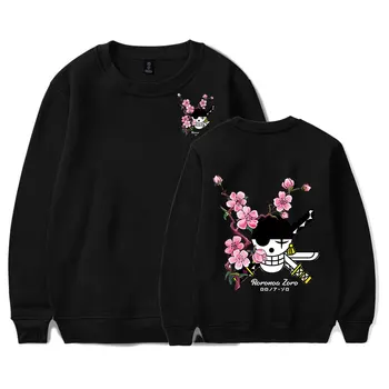 Topla Jedan Detalj Anime Majica sa kapuljačom Roronoa Zoro Print Smiješno pulover okruglog izreza dugi rukav Slobodna Casual moda majica Unisex