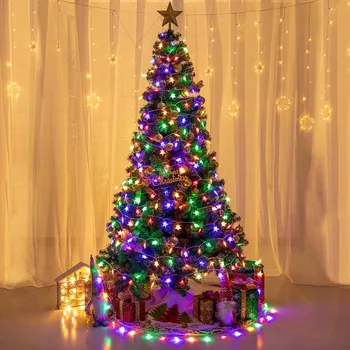 Na baterijski Božićna Zvijezda Gudački lampa 3 M i 6 M LED Viseći Svijećnjak Vila Vodootporan Гирлянда Zavjese Svjetla Novogodišnji Dekor