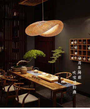 Vruće Надувательство Ručni Rad Bambus Visi Lampa E27 Kineski Azijski Stil Bambus Viseće Svjetiljke Za Dnevni Boravak Kuhinja Unutarnja Rasvjeta