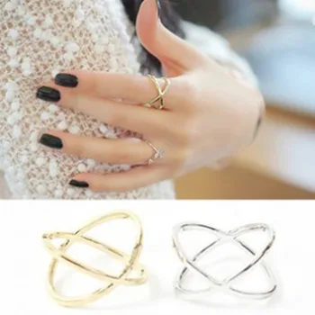 Topla moda novi X toplinske model prsta za žene, okoliš trodimenzionalni šuplje prsten križ Besplatna dostava