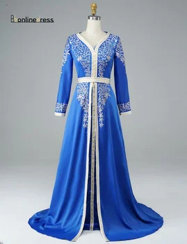 Bbonlinedress Elegantna večernja haljina boje slonove Kosti sa vezom Trapeznog Oblika Marokanski Kaftan Kaftan Haljine Večernje haljine za zabave vestidos de fiesta