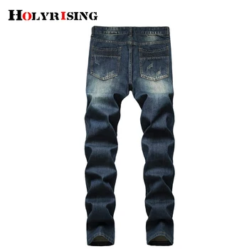 Trendi jesen / zima traperice za muškarce klasicni jahaće hlače s rupama hombre džepova hlače hip-hop traper hlače veličina 29-30 19664