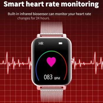 2021 Novi Pametni satovi Za žene s punim zaslonom osjetljivim na dodir Sportske Fitness sat sa srčanog ritma Vodootporan IP67 Bluetooth za Android i iOS pametne Ženske sat